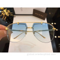 Custom Sun Glasses Fashion design Oval Semi-Rimless Sunglasses For Women Factory